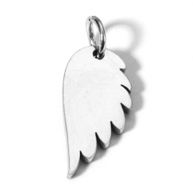 Pendentifs avec anneau forme Aile 14mm en acier Inoxydable 304 finition Argenté