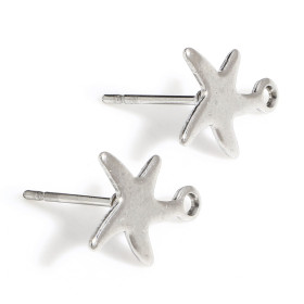 Boucles d'oreille PUCE Etoile 12 mm en Acier Inoxydable 304