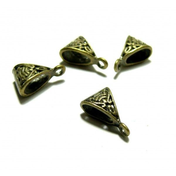 pendentifs bélières Triangle Travaillémetal couleur Bronze
