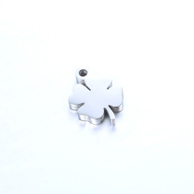 Pendentifs trèfle 10.5mm en Acier Inoxydable 304 finition Argenté