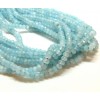 Perles Rondelles facettées 4 par 3 mm coloris Bleu Cyan Clair