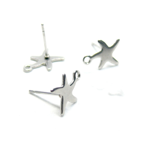 Boucles d'oreille PUCE Etoile 12 mm en Acier Inoxydable 304