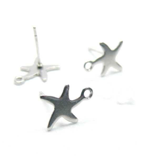 Boucles d'oreille PUCE Etoile 12 mm en Acier Inoxydable 304