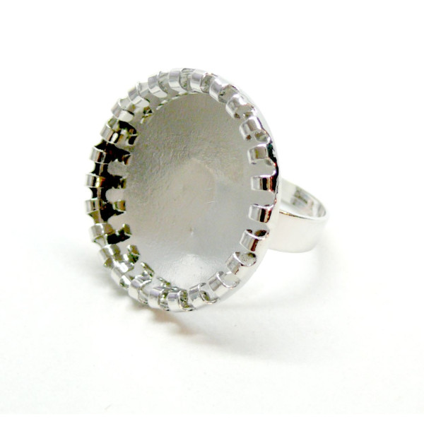 Supports de bague Rouleau Ronde 20mm anneau qualité laiton finition Argent Platine