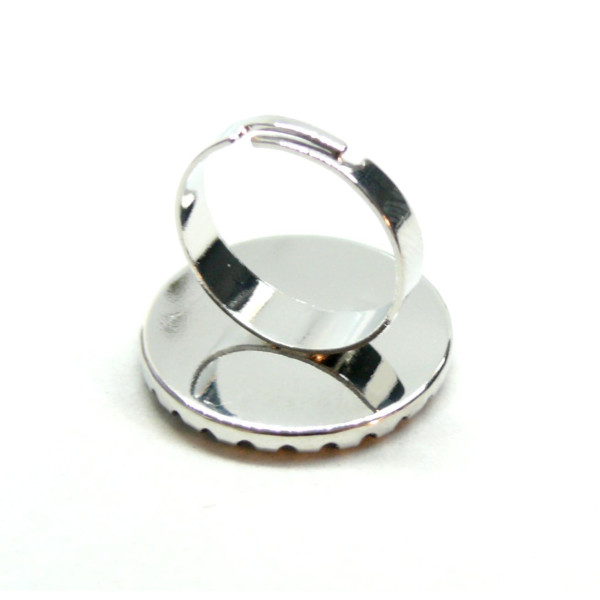 Supports de bague Rouleau Ronde 20mm anneau qualité laiton finition Argent Platine