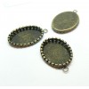 Supports de pendentifs Ovale rouleau 18 par 25 mm laiton finition  Bronze