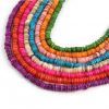 Perles nacre véritable Heishi Rondelles 6mm coloris Violet