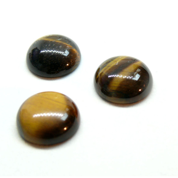 Cabochons demi perle 12mm Oeil du Tigre