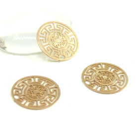 Estampes connecteur filigrane Medaillon 13mm métal couleur Doré