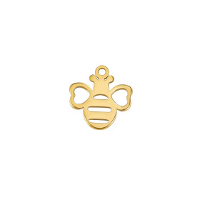 Pendentifs Abeille 13mm en acier Inoxydable 304 finition Doré