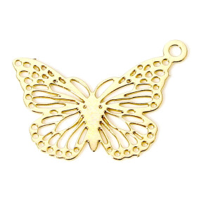 Estampes Pendentifs Papillons 15mm métal finition Doré