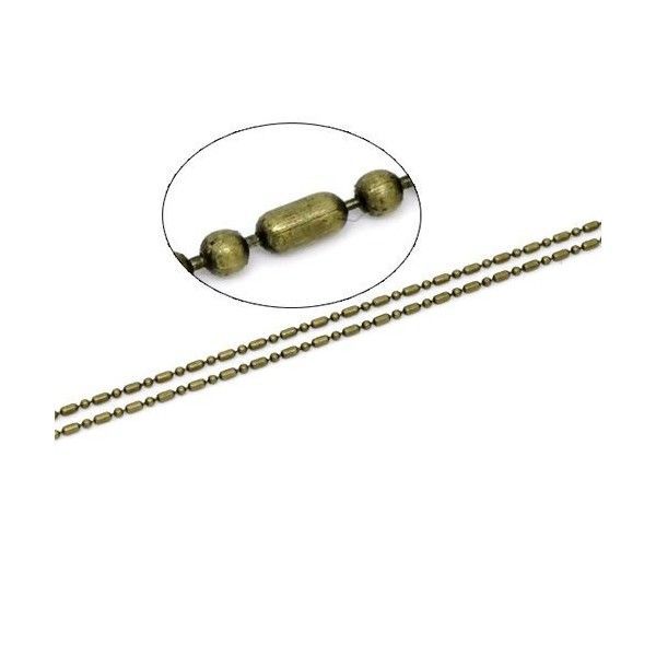 Chaine, Chainette à Maille Bambou métal couleur Bronze 3 par 1.5mm
