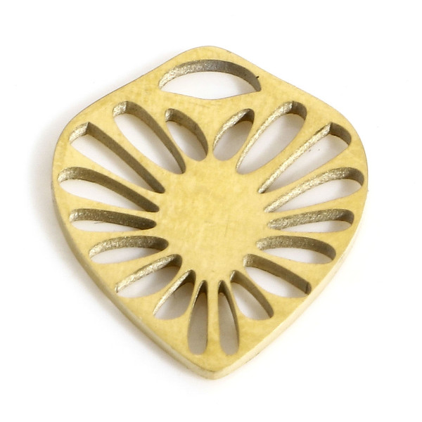 Pendentifs Coeur stylisé 12mm en acier Inoxydable 304 finition Doré