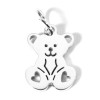 Pendentif avec anneau Ourson 14mm en Acier Inoxydable 304 finition Argenté