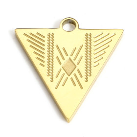 Pendentif Triangle 18mm en Acier Inoxydable 304 finition Doré pour bijoux raffinés