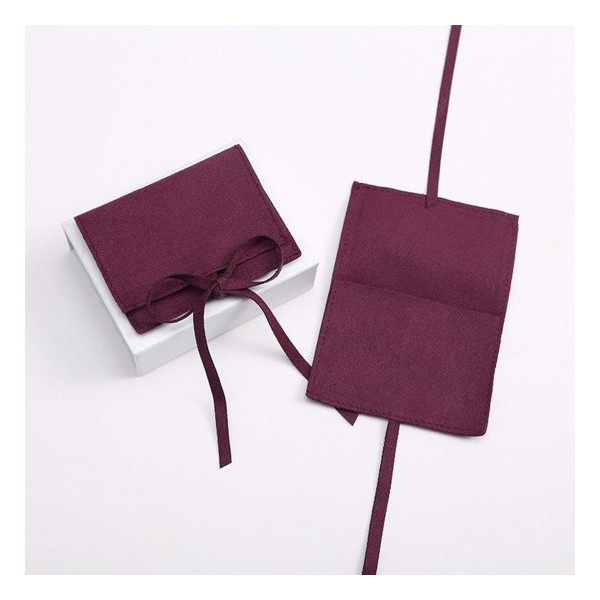 Pochette pochon sachet cadeaux 8 cm effet suédine coloris Noir se ferme avec Nœud