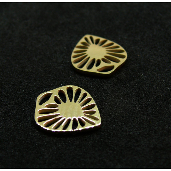 Pendentifs Coeur stylisé 12mm en acier Inoxydable 304 finition Doré