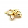 Pendentif Fleur 14mm en Cuivre finition Doré à l'or fin 18K pour création de bijoux raffinés