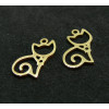 Pendentifs Chat 16mm en Acier Inoxydable finition Doré