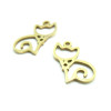 Pendentifs Chat 16mm en Acier Inoxydable finition Doré