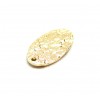 Pendentif Ovale martelé 19mm en Cuivre finition Doré à l'or fin 18K pour création de bijoux raffinés