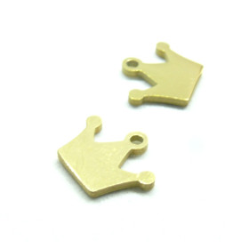 Pendentifs Couronne 10mm – Acier Inoxydable 304 Doré