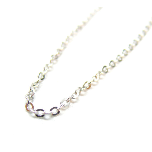 Chaîne Maille Forçat Fine 2 x 1.6 mm – Laiton Finition Argent Platine